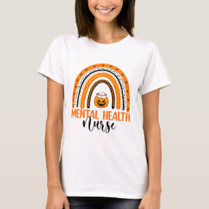 Camiseta Enfermería Halloween Calabaza Arcoiris Salud Menta