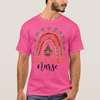 Camiseta Enfermería Halloween Calabaza Arcoiris Salud Menta