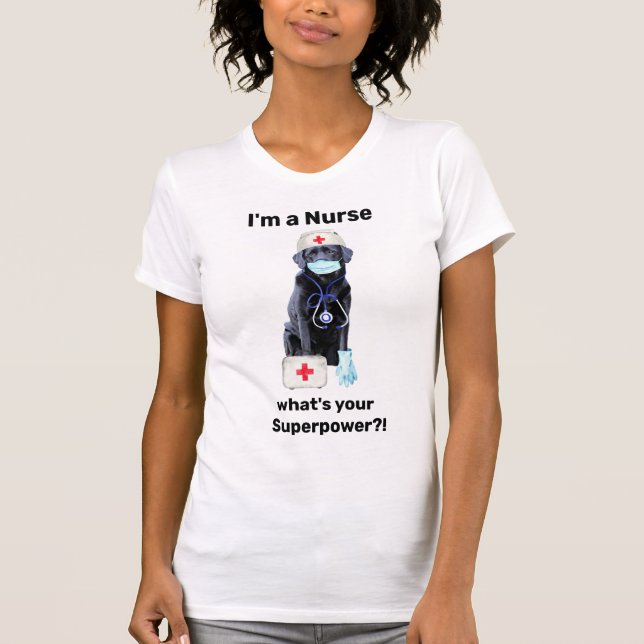 Camiseta Enfermería Perro Cute Médico Superenfermera (Anverso)
