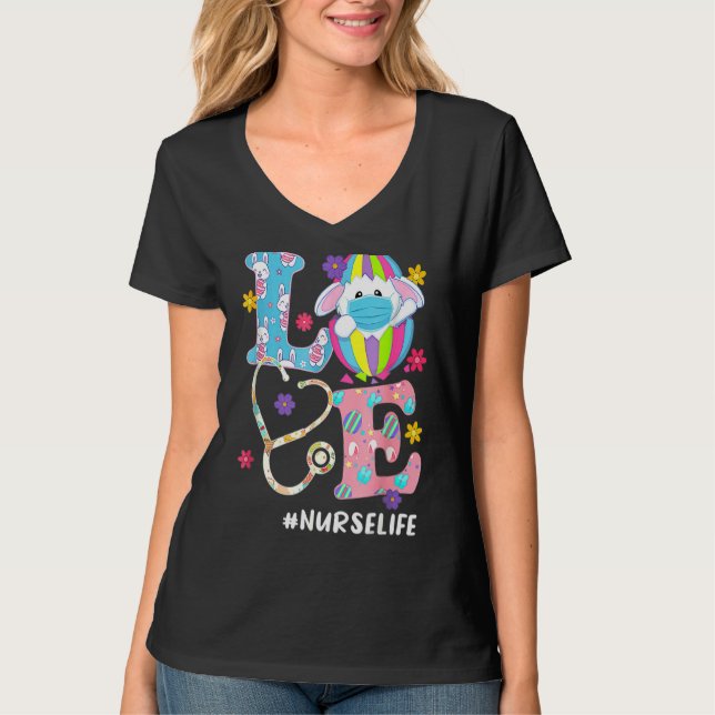 Camiseta Enfermería Stethoscope Scrub Enfermera de la vida  (Anverso)