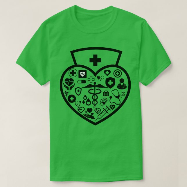 Camiseta Enfermero cardíaco 1 (Diseño del anverso)