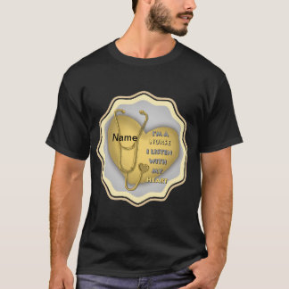 Camiseta Enfermero cardíaco amarillo grande