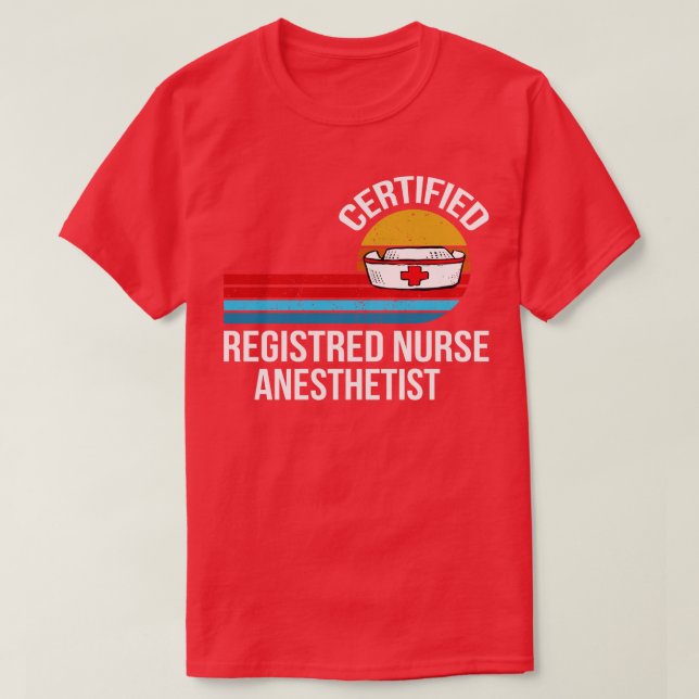 Camiseta enfermero certificado anestesista retro vinta (Diseño del anverso)