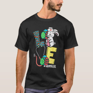 Camiseta Enfermero de amor lindo Easter Bunny Huevos Stetho