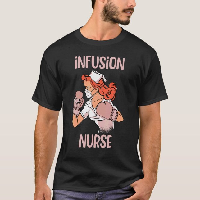 Camiseta Enfermero de boxeo Luchador de guantes de infusión (Anverso)