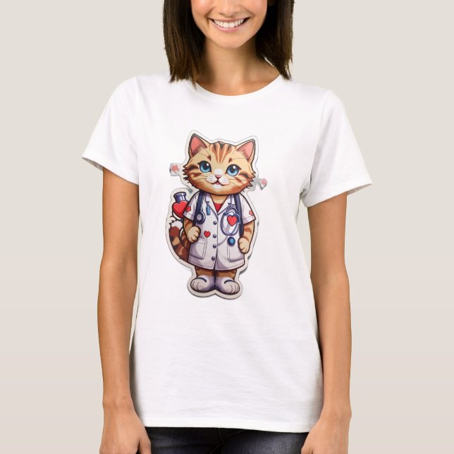 Camiseta Enfermero de cardiología de gatos (Anverso)