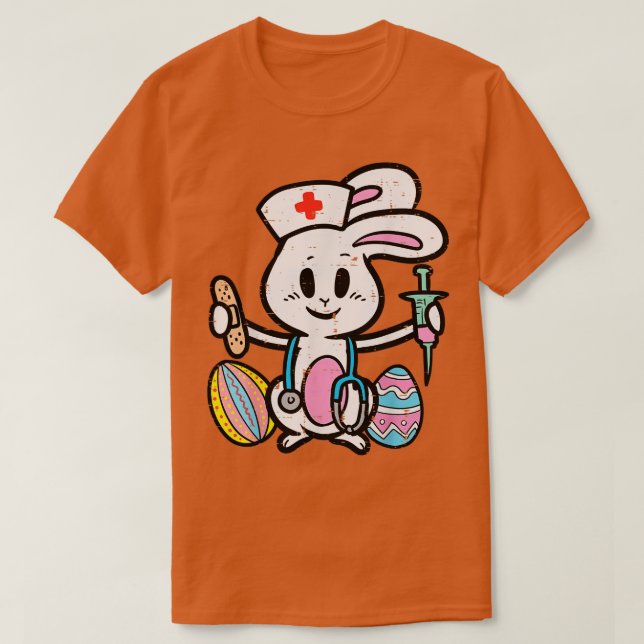 Camiseta Enfermero de conejo de Pascua Stethoscope Scrub T (Diseño del anverso)