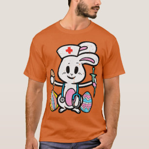 Camiseta Enfermero de conejo de Pascua Stethoscope Scrub T