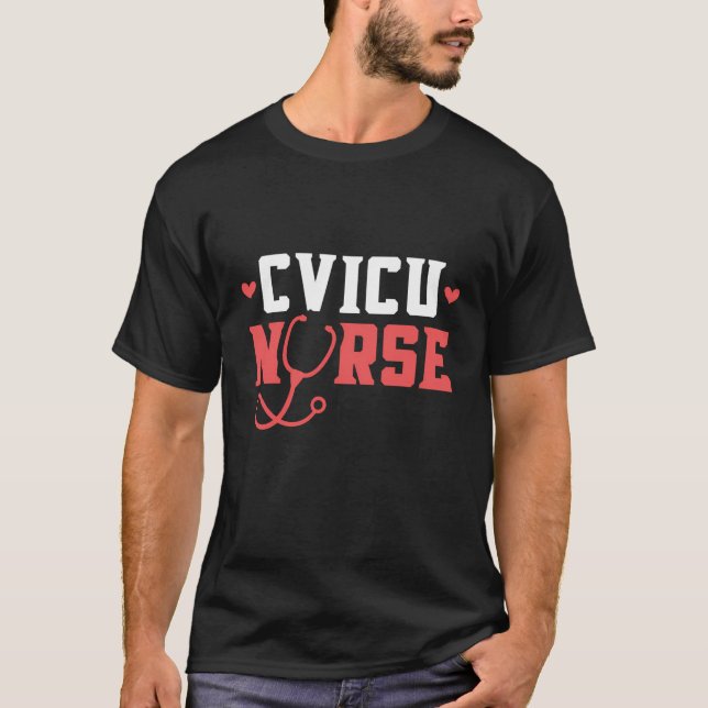 Camiseta Enfermero De Cvicu Enfermero Cardiovascular Icu En (Anverso)