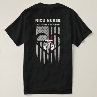 Camiseta Enfermero de enfermería de la NICU con bandera est