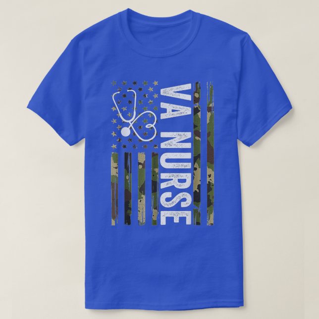 Camiseta Enfermero de enfermería de la VA Camuflaje Bandera (Diseño del anverso)