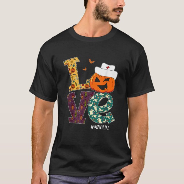 Camiseta Enfermero de enfermería Halloween Calabaza miedo V (Anverso)