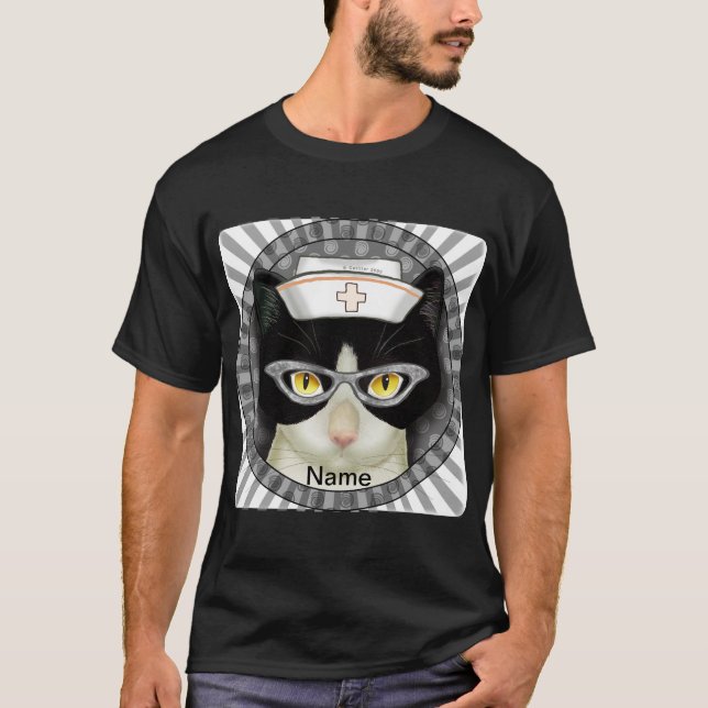Camiseta Enfermero de gatos de Tuxedo (Anverso)