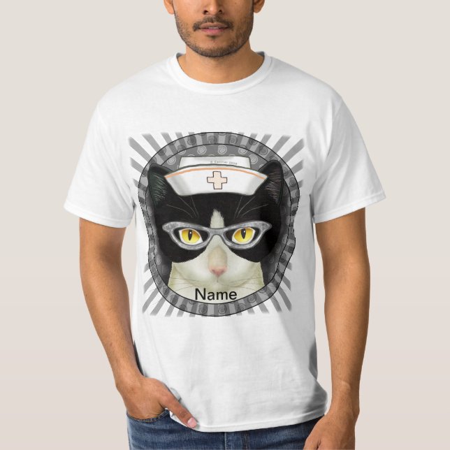 Camiseta Enfermero de gatos de Tuxedo (Anverso)
