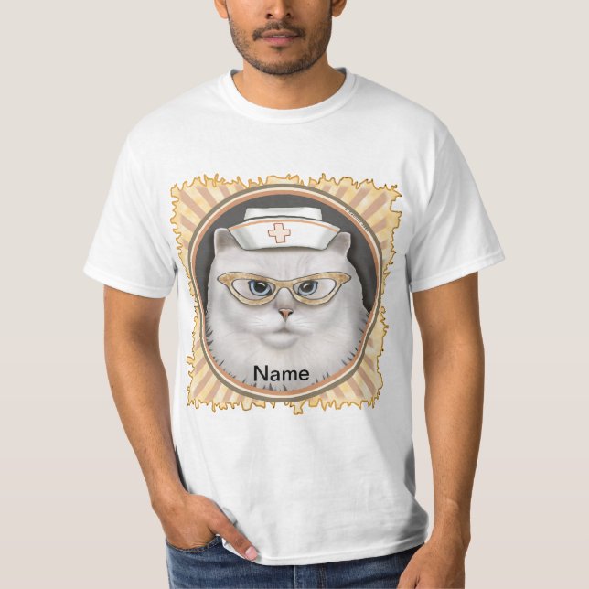 Camiseta Enfermero de gatos persa (Anverso)