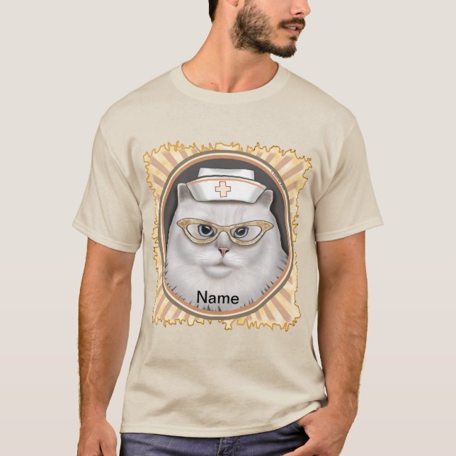 Camiseta Enfermero de gatos persa (Anverso)