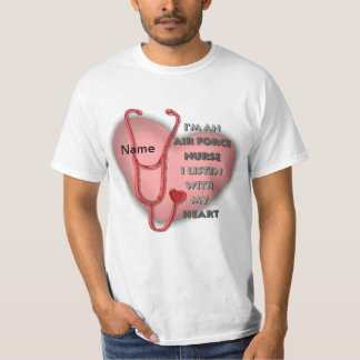 Camiseta Enfermero de la Fuerza Aérea del Corazón Rojo