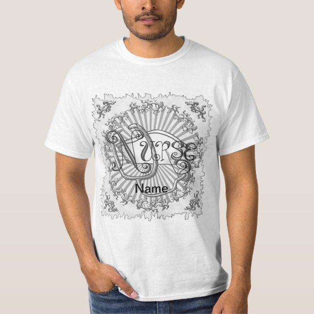 Camiseta Enfermero de letras plateadas (Anverso)