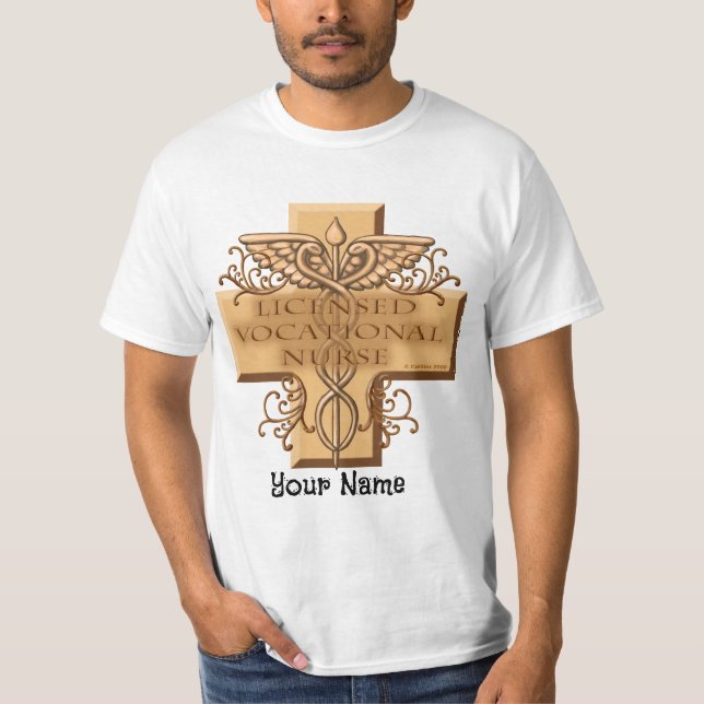 Camiseta Enfermero de LVN de Cross Caduceus (Anverso)
