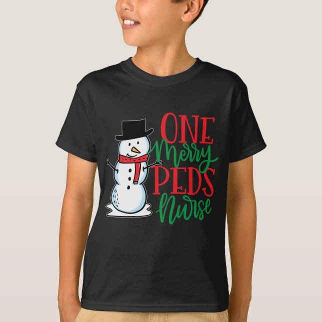 Camiseta Enfermero de Navidades de cuidado pediátrico para  (Anverso)