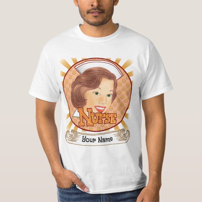 Camiseta Enfermero de pelo marrón (Anverso)
