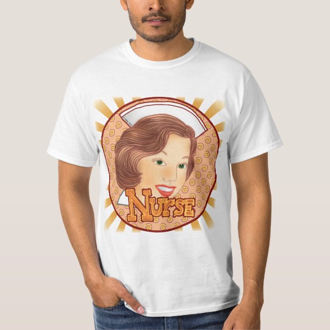 Camiseta Enfermero de pelo marrón (Anverso)