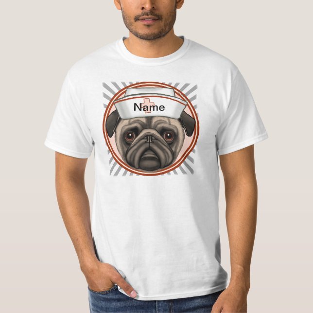 Camiseta Enfermero de pug (Anverso)
