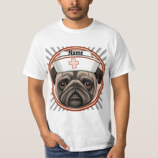 Camiseta Enfermero de pug (Anverso)