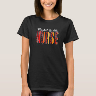 Camiseta Enfermero De Salud Mental Plaid Red Love Heart Ste
