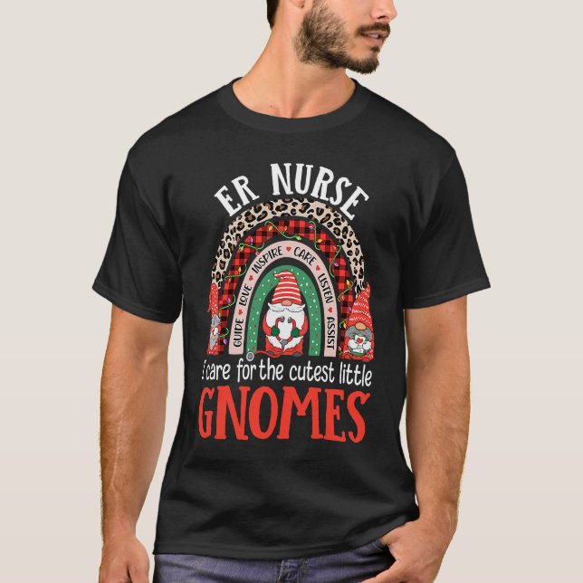 Camiseta Enfermero de urgencias Navidades Gnomes Enfermera  (Anverso)