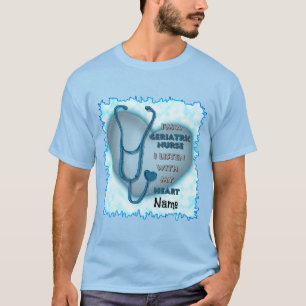 Camiseta Enfermero geriátrico del corazón azul