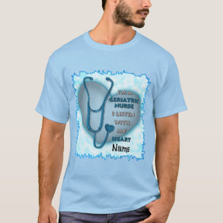 Camiseta Enfermero geriátrico del corazón azul