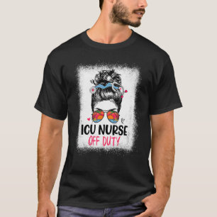 Camiseta Enfermero Icu Del Servicio Stethoscope Messy Bun B