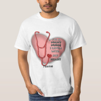 Camiseta Enfermero nocturno del corazón rojo