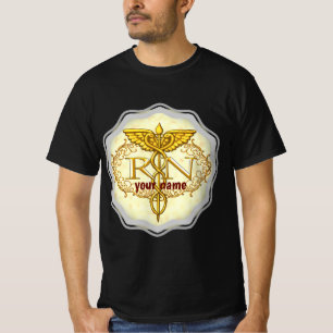Camiseta Enfermero Oval Gold Caduceus