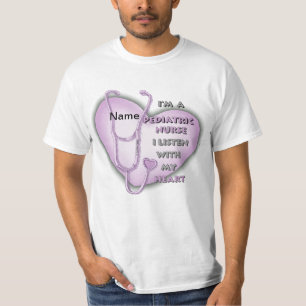 Camiseta Enfermero pediátrico cardíaco púrpura