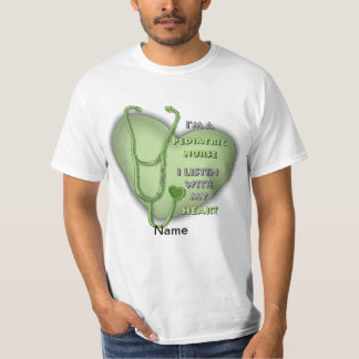Camiseta Enfermero pediátrico del corazón verde