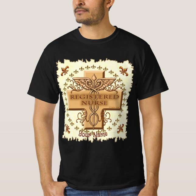 Camiseta Enfermero RN de Cross Caduceus (Anverso)