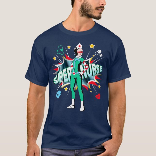 Camiseta Enfermero RN de superhéroe de superhéroes (Anverso)