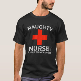 Camiseta Enfermero travieso a su servicio 24 horas Hallowee