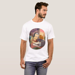 Camiseta "Enfocado y determinado - Tee de trabajo de laptop