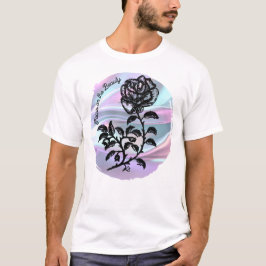 Camiseta Enfoque en la belleza - Pluma y Rosa de tinta sobr
