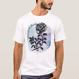 Camiseta Enfoque en la pluma de belleza y el Rosa de tinta 