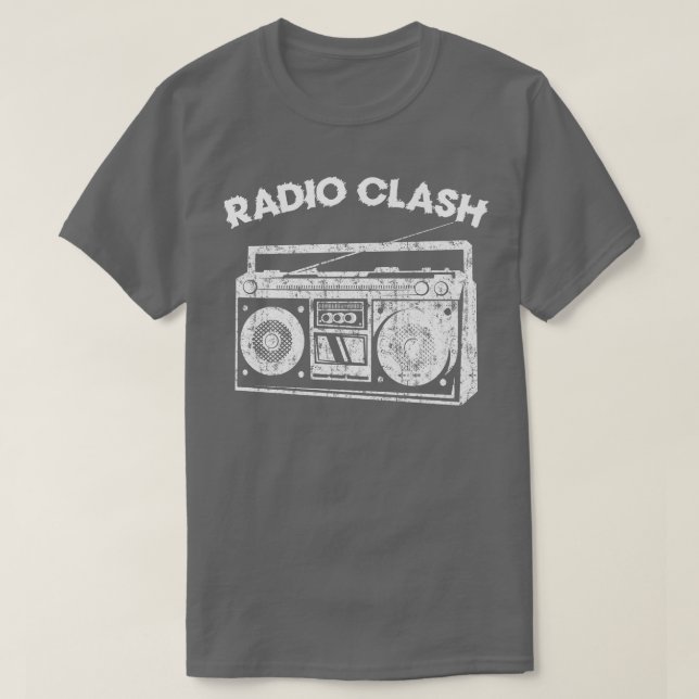 Camiseta Enfrentamiento de radio Punk retro (Diseño del anverso)