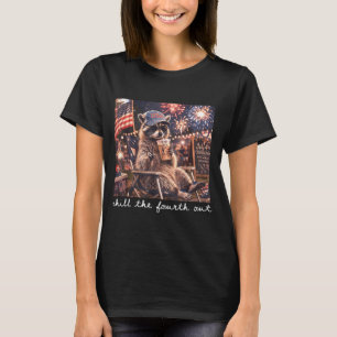 Camiseta Enfría el cuarto mapache divertido 4 de julio