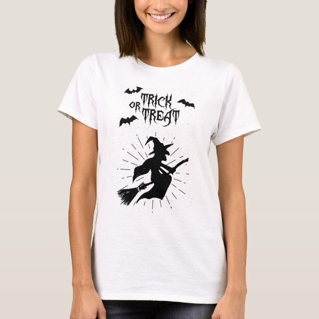 Camiseta engañar o tratar a la bruja voladora (Anverso)