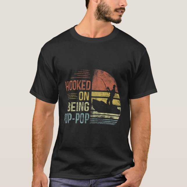 Camiseta Enganchado A Ser Regalos De Pescadores Pop-Pop-Pop (Anverso)