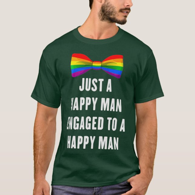 Camiseta Engayged Groom To Be  LGBT Gay Men Couple (Anverso)