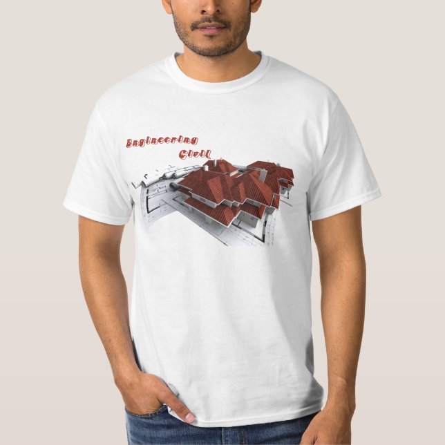 Camiseta Engenharia Civil - Estampa Planta (Anverso)