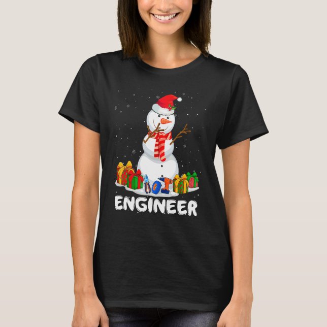 Camiseta Engineer Christmas Funny Snowman Xmas Holiday Paja (Anverso)